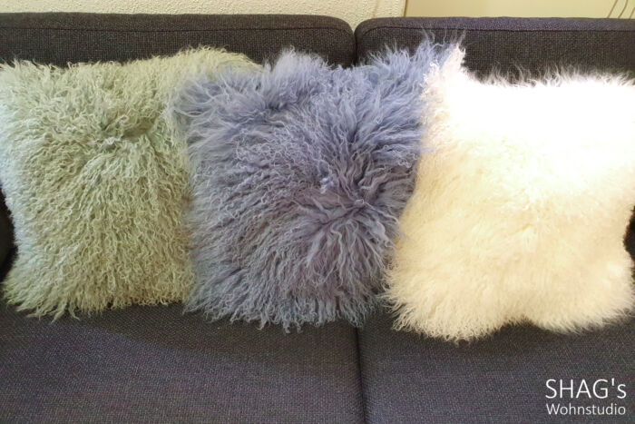SHAGs Wohnstudio München Decken Wohnen Geschenkartikel ClickandCollect CallandCollect Fellkissen curly grün blau weiß