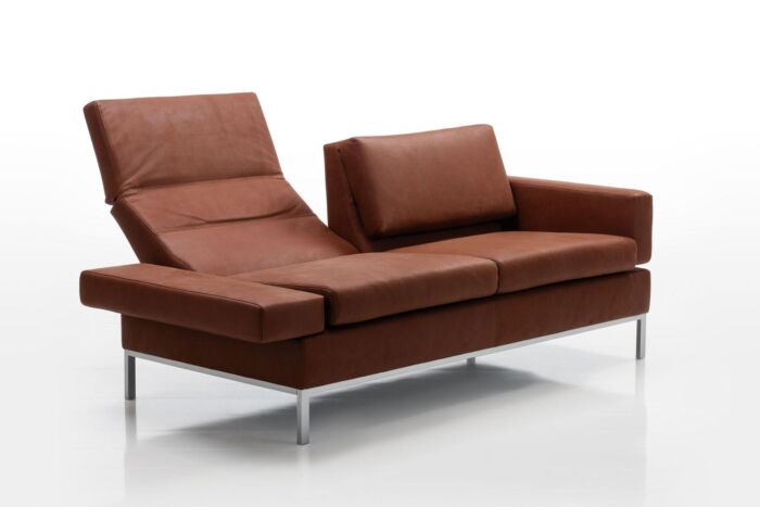 brühl Funktionssofas Ecksofas Eckgruppen Longchair Relax absenkbare Rückenlehnen abklappbare Armlehnen Fußstützen Stoffe Leder tomo compact