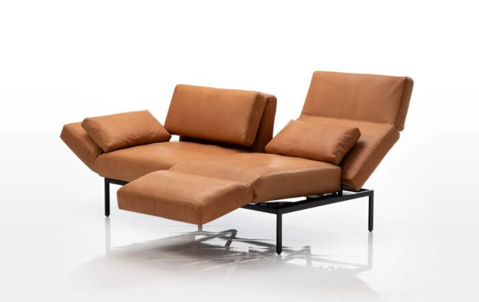 brühl Funktionssofas Ecksofas Eckgruppen Relax absenkbare Rückenlehnen abklappbare Armlehnen Fußstützen Stoffe Leder roro soft Zweisitzer